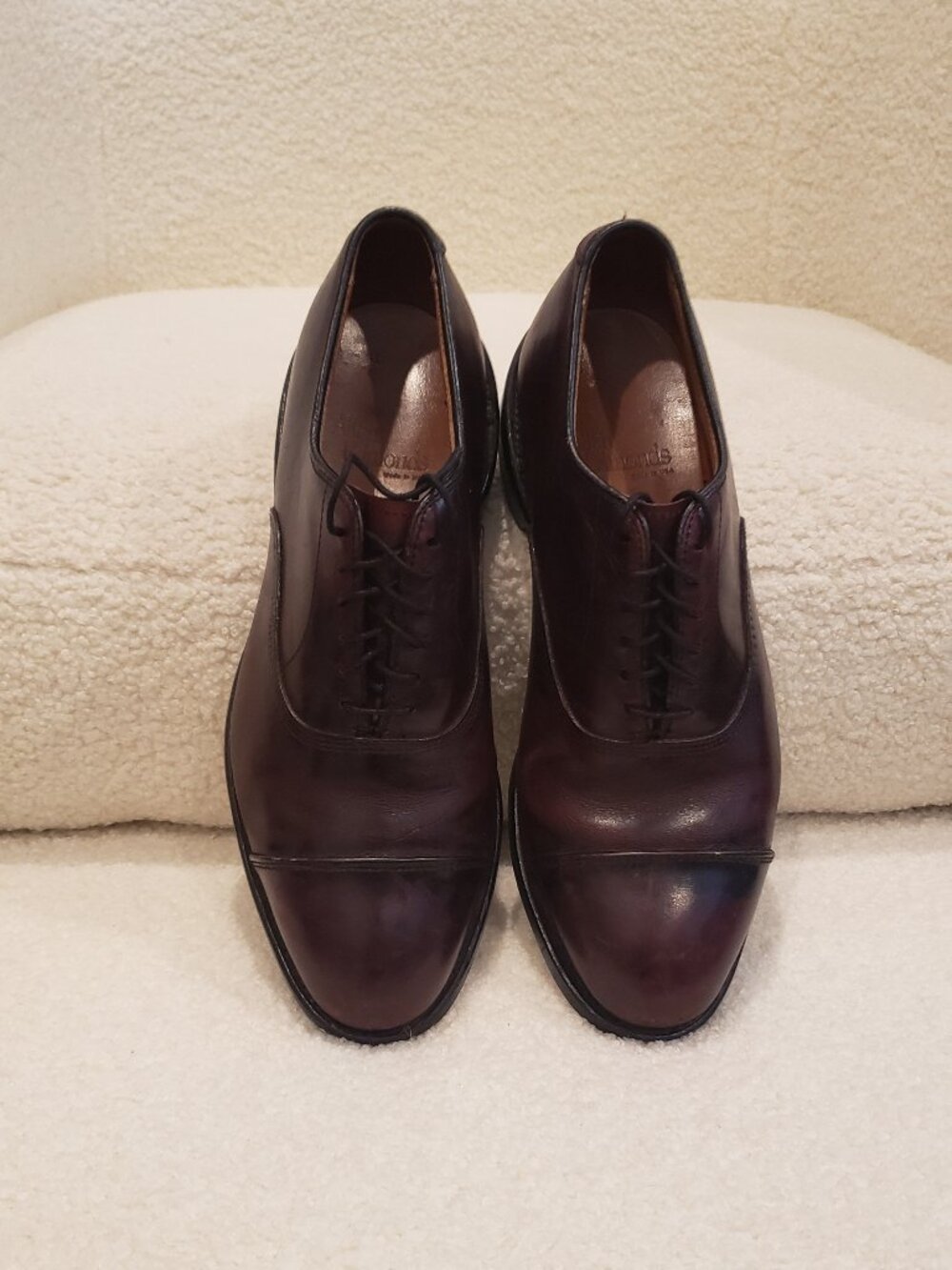 Allen Edmonds Park Avenue Cap-toe Oxford Dress Shoe Mahogany Leather Size 7 3E